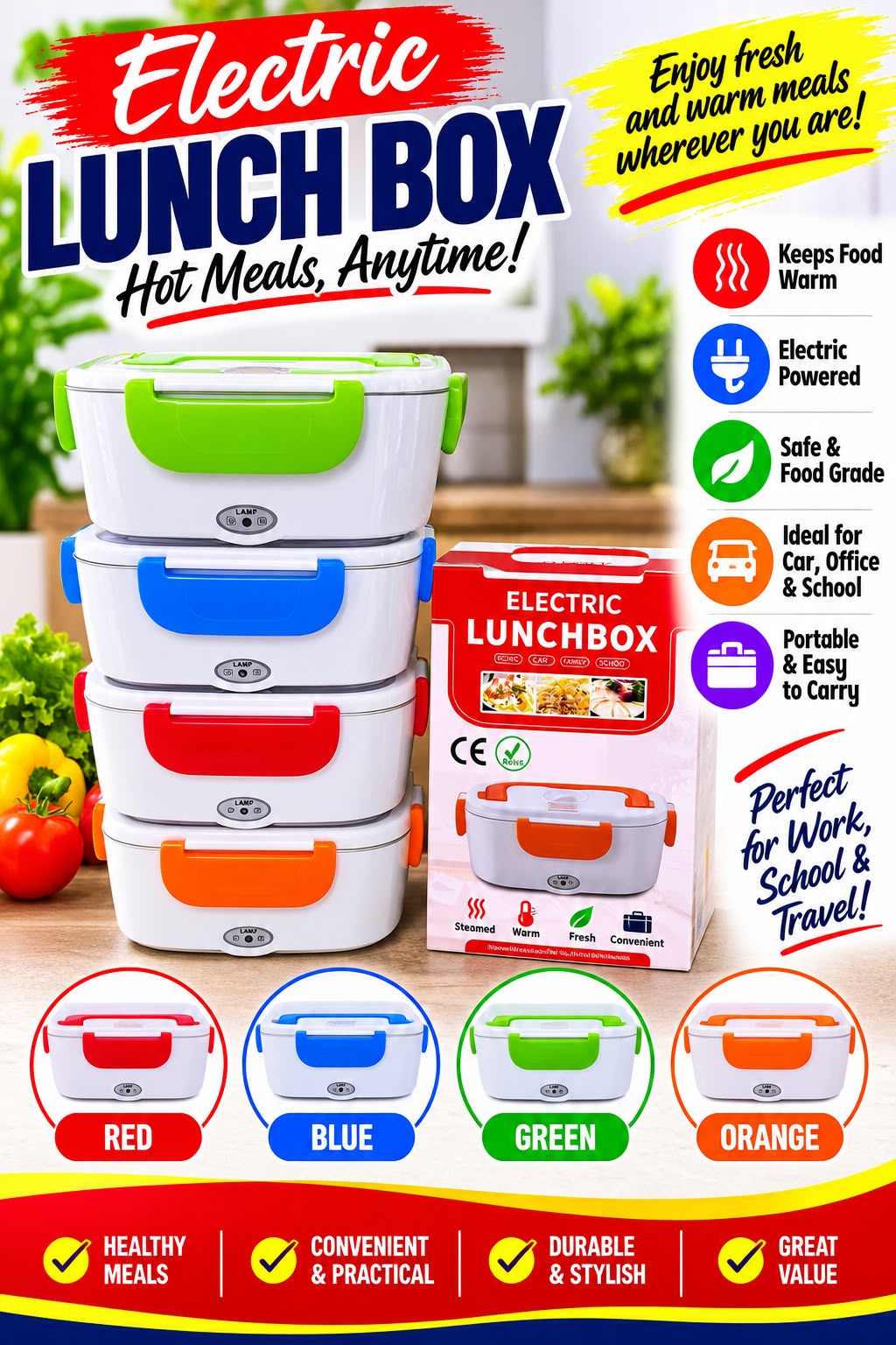 Portable Electric Lunch Box - Hot Meals Anytime, Anywhere! - Image 2