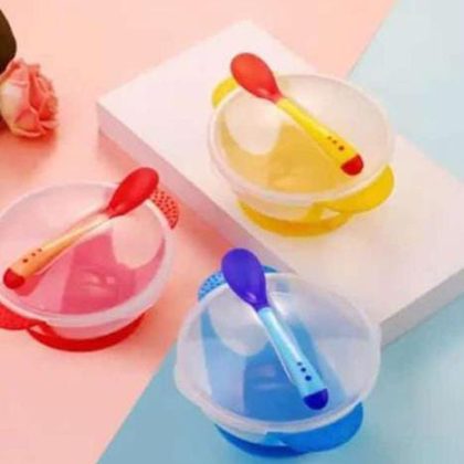 Baby Bowl Set – Baby Feeding Bowl And Heat Sensing Spoon