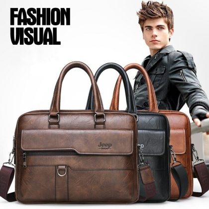 Leather Handbag Laptop Bag Portable Business Messenger Bag Luxury Shoulder Bag