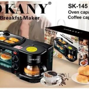 3-in-1 Breakfast Maker – Coffee Maker, Grill and Toaster Oven.