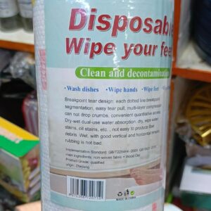 Disposable wipe for hands, dishes, feet