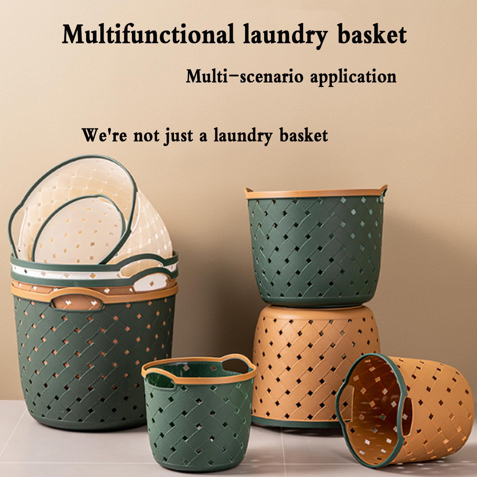 Multifunctional storage basket with handle Plastic - Image 4
