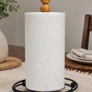 Tissue holder rack stainless steel and bamboo 32cm