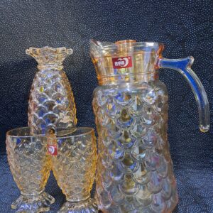 Gold waterset;Consist of 6pcs of glas And one glas jug
