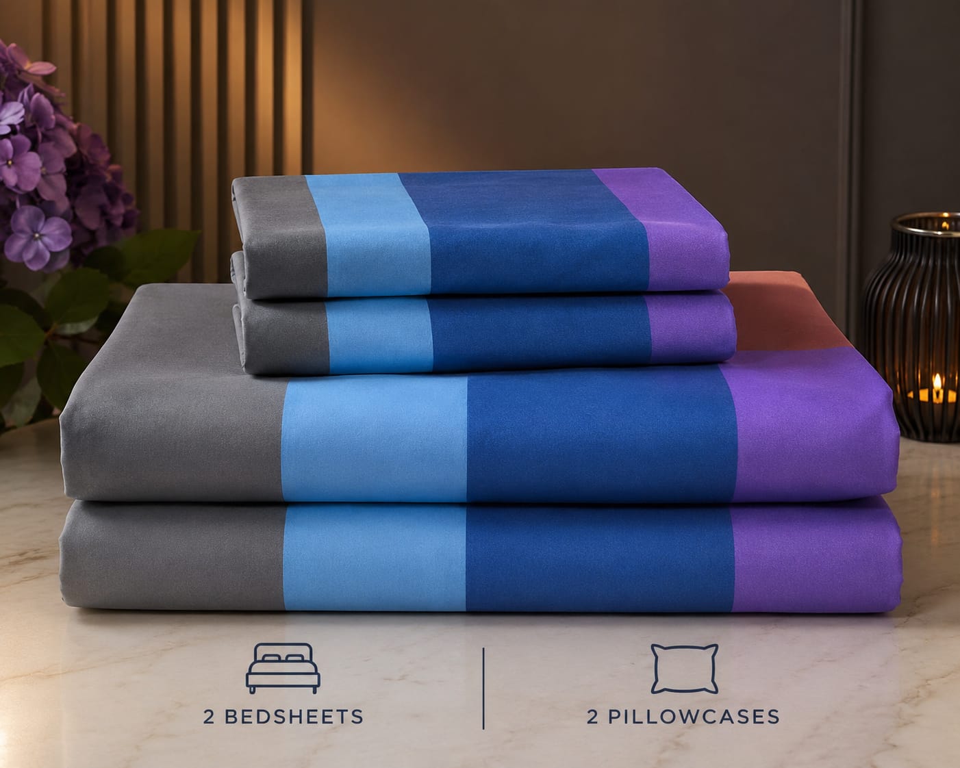 6*6 Cotton Bedsheets - 2pcs Bedsheets and 2pcs Pillow Cases. - Image 12