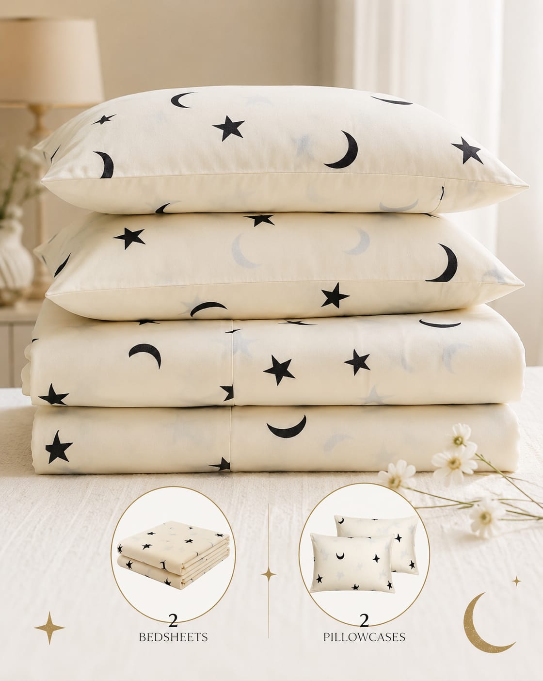 6*6 Cotton Bedsheets - 2pcs Bedsheets and 2pcs Pillow Cases. - Image 10