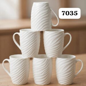 6pcs ceramic white mug