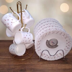 12Pcs Dinner, Set 6 Mugs + 6 Dinner Plates