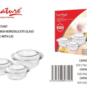 Set of 3 Signature Casserole, 0.7L, 1.0L, And 1.5L.