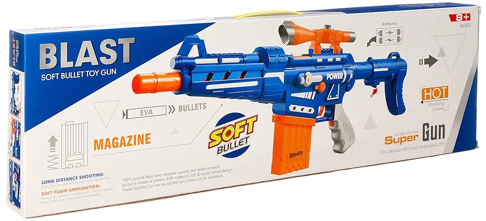 Blast Soft Bullet Toy Gun – Long Distance Shooting +8y.
