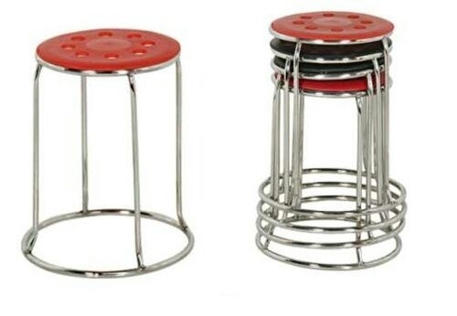 Stackable portable stools Strong metallic stands, Coated hard plastic topside.45 by 32 by 38c - Image 2