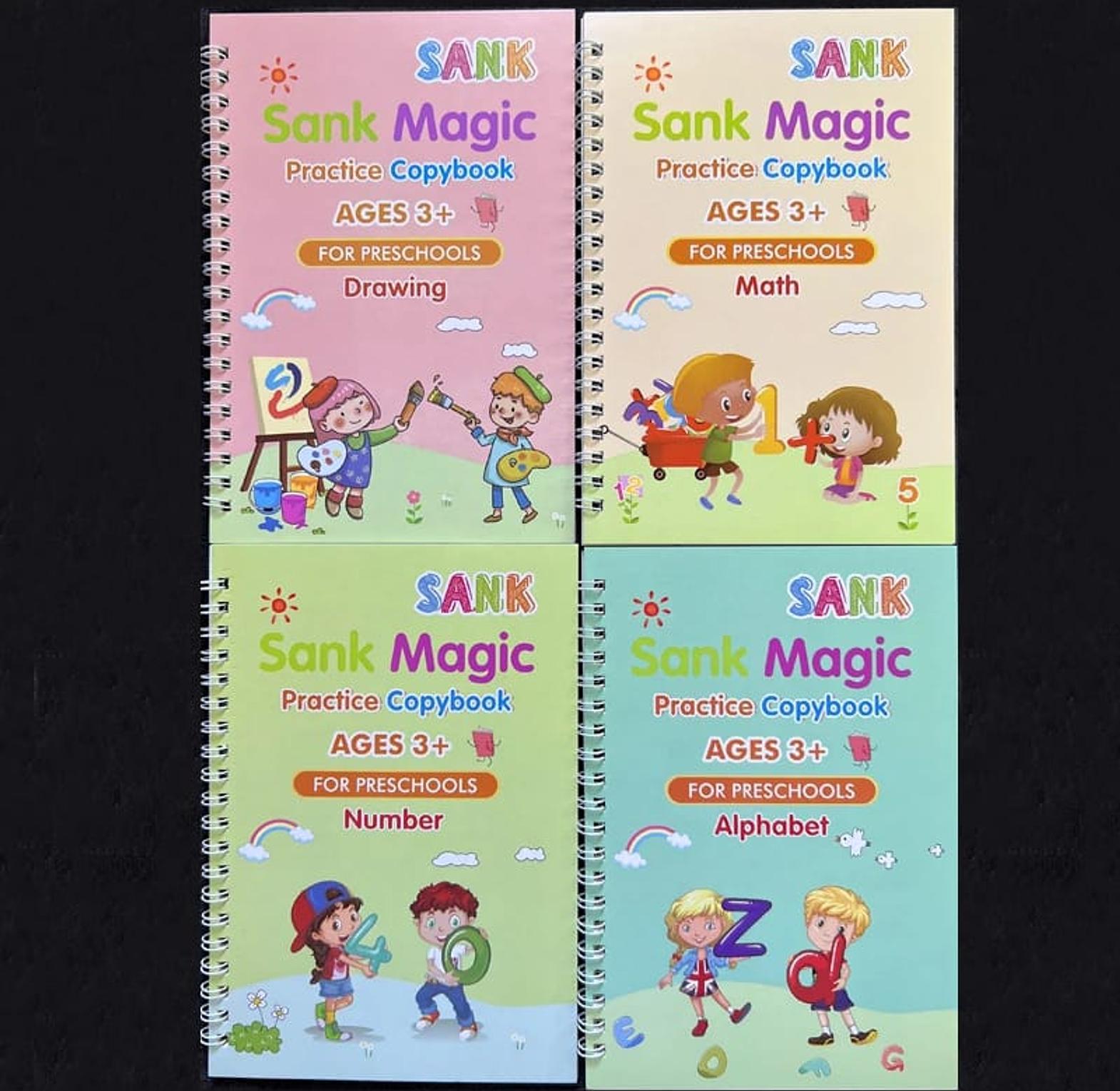 4 pieces Sank magic Copy Book Plus 10 pen refills