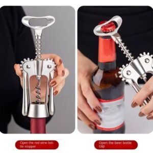 Heavy duty stainless steel corkscrew wine opener
