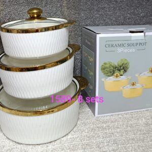 3 PCS Ceramic Casserole Serving Dishes.