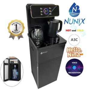 Black  Nunix A1C-X2 Bottom Load Hot And Cold Water Dispenser with music system
