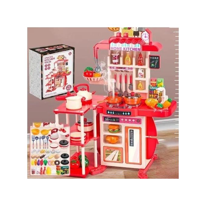 73 Pcs Children’s Kitchen Toy Set with Utensils & Food Accessories.