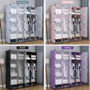 Portable 4- Column Plastic Wardrobes