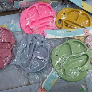 Silicon baby feeding set