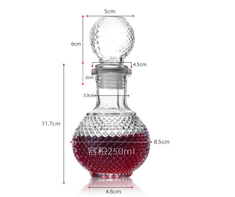Home Bar Round Ball Shape Crystal Whiskey Wine Beer Drinking Glass Bottle Decanter - Image 5