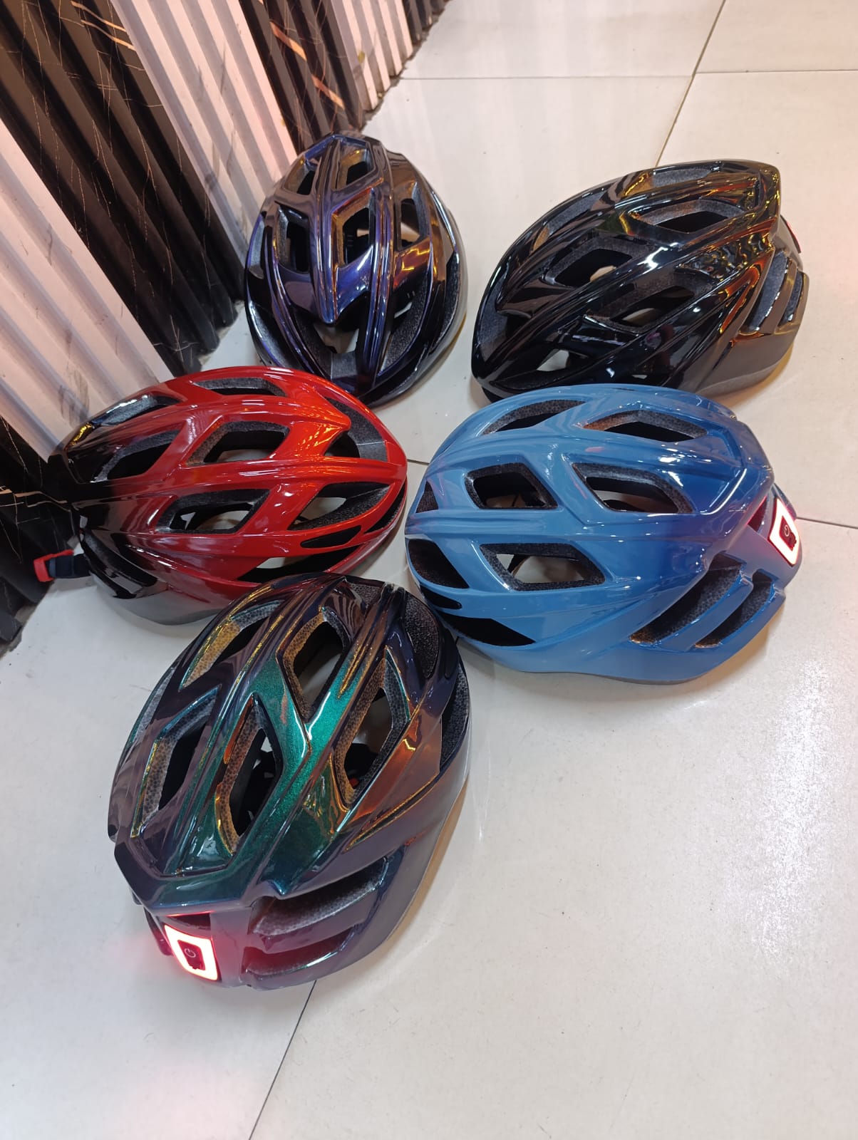 Helmet with rear lights