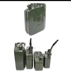 Heavy duty metallic fuel backup jerican, comes with pouring spout