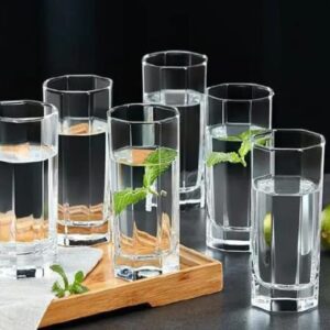 6pcs Hexagon Long Deli Glasses.