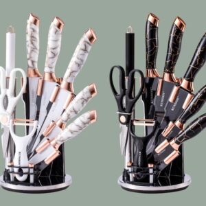 Marble Kitchen Knife Set – Stainless Steel.