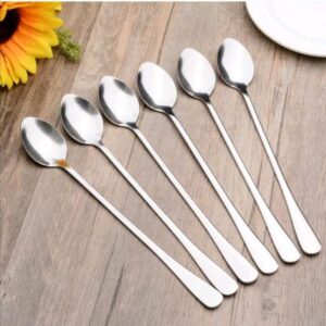 6pcs Heavy Stainless Steel Long Tea Spoons.