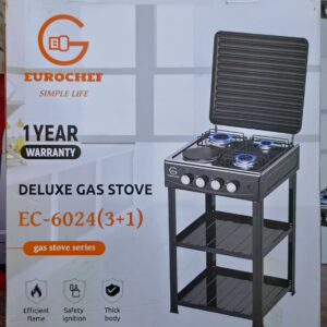 Eurochef 3 Gas + 1 Electric Hot Plate Standing Stove (with shelves)