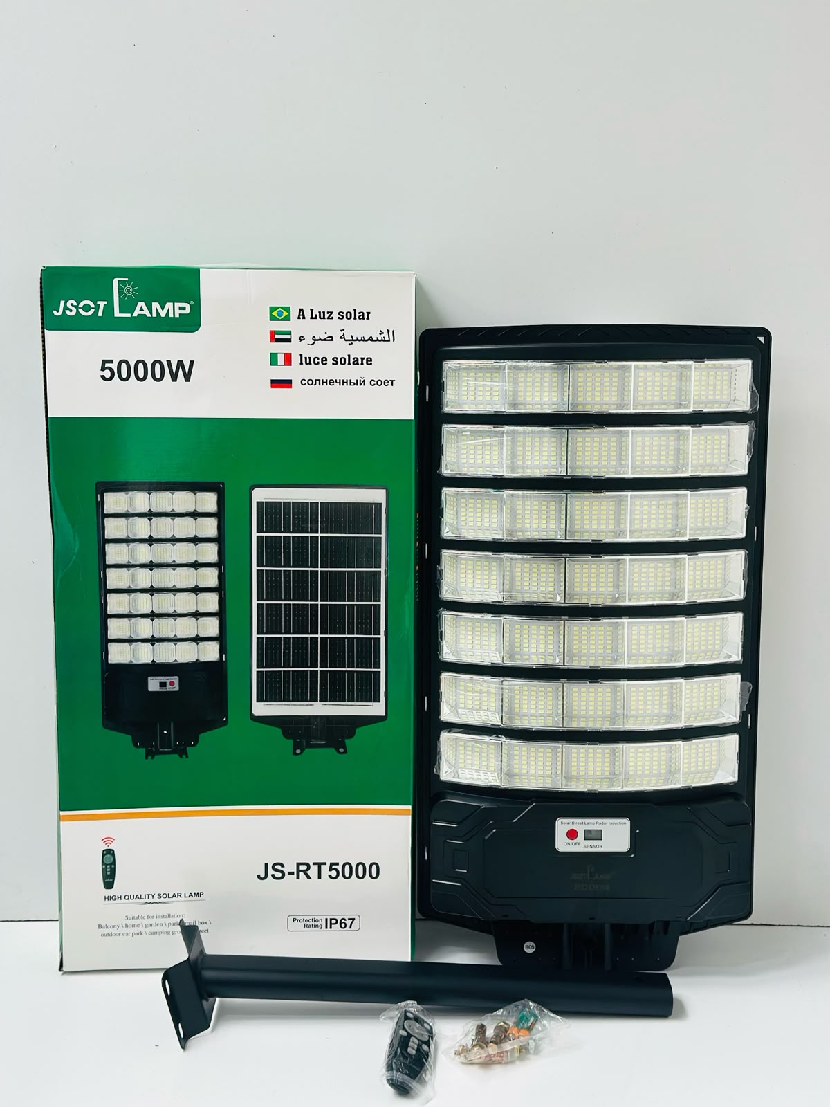 Model RT 5000W Solar Street Light – Powerful, Energy-Saving Outdoor Lighting.